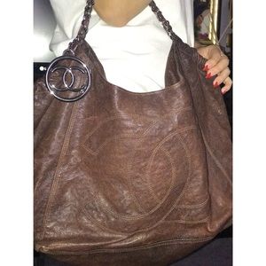Chanel Caviar skin tote chocolate brown purse